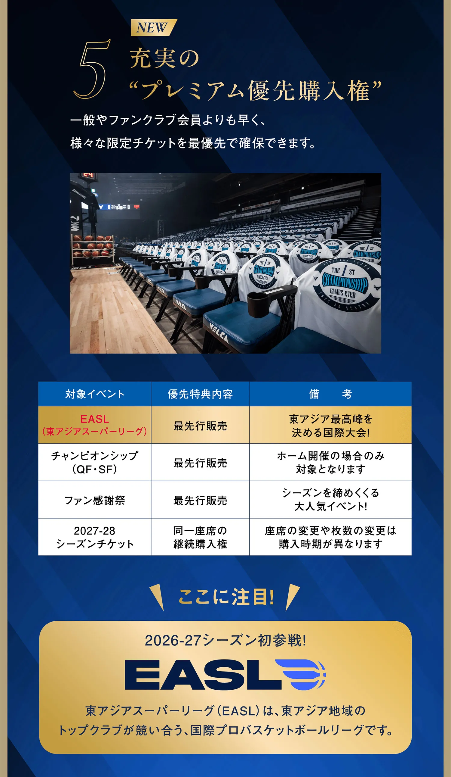 ５充実のプレミアム優先購入券、一般やファンクラブ会員よりも早く限定チケットを確保可能